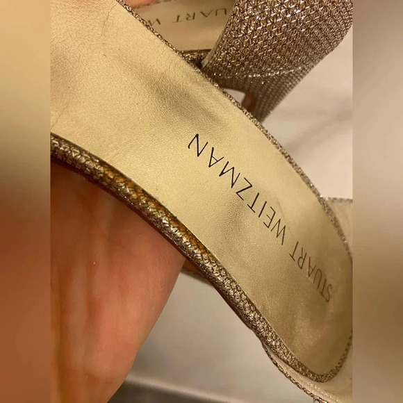 Stuart Weitzman Nudist Heels Metallic Size 9 - Picture 9 of 9